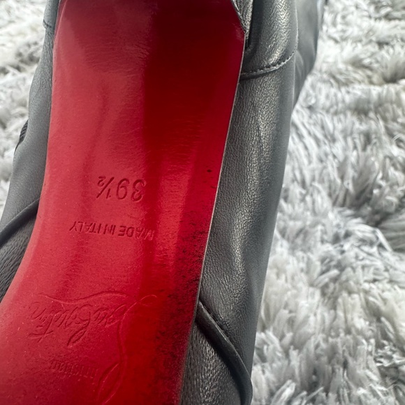 Christian Louboutin Black Lace-Up Over-the-Knee Pointed-Toe Boots - Picture 9 of 11